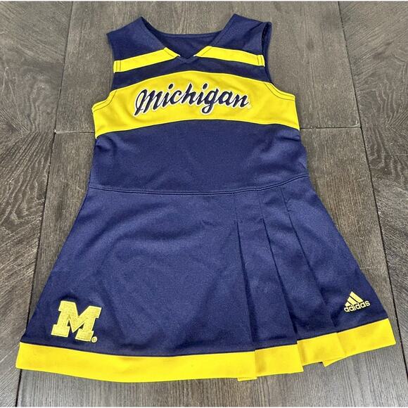 NCAA University Of Michigan Wolverines Cheerleader Dress 4T Adidas Sewn - Picture 2 of 10
